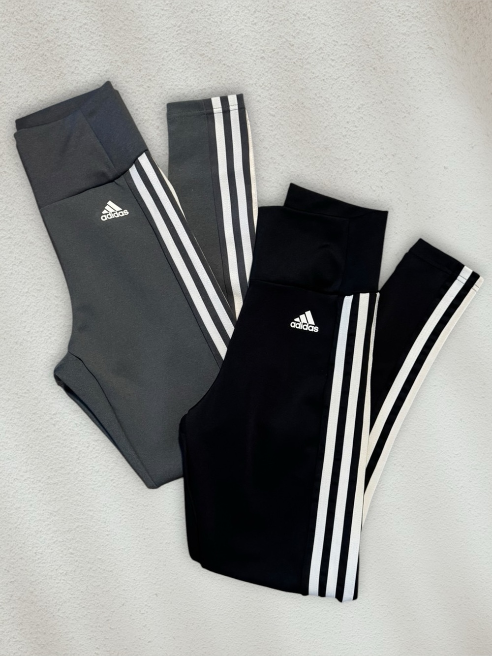 ✨2 Adidas Training Essential 3 Stripe 7/8 leggings in Black and Grey XS